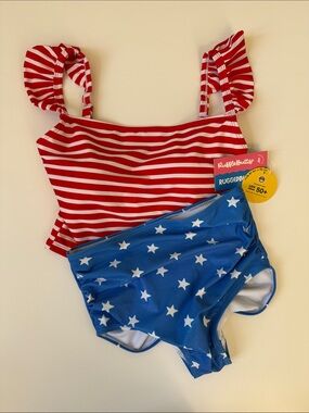 Ruffle Butts Patriotic Swim Set